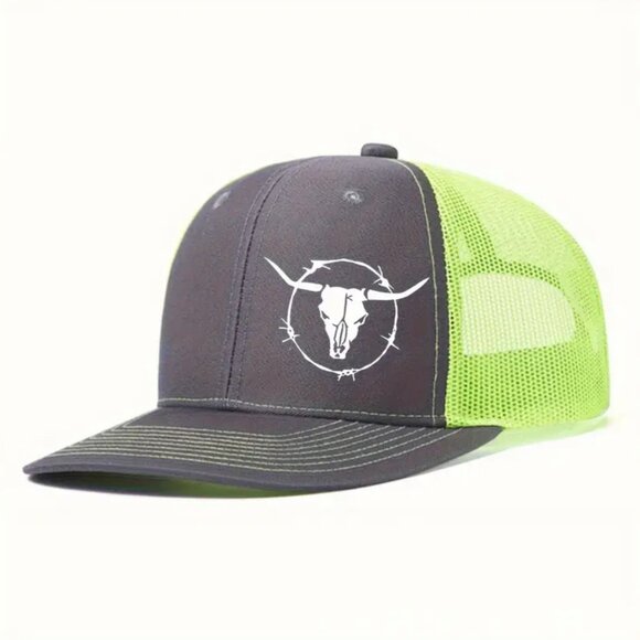 LONGHORN BULL SKULL BASEBALL CAP - Picture 1 of 7